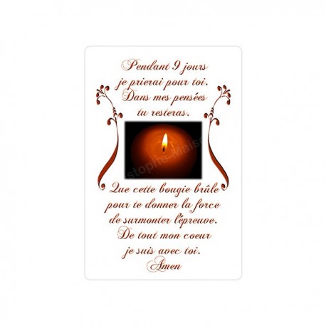 Autocollants Rectangulaires - "Prière neuf jours" - 8 pièces - Français