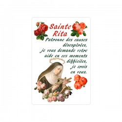 Autocollants Rectangulaires - "Sainte Rita - roses - 1" - 8 pièces - Français
