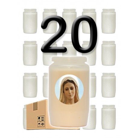Bougies 3 jours - Blanches - "Vierge Marie" - 20 pièces