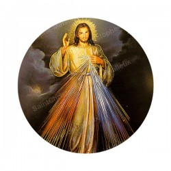 Autocollants ronds - 45mm - "Christ Miséricordieux" - planche 24 pièces