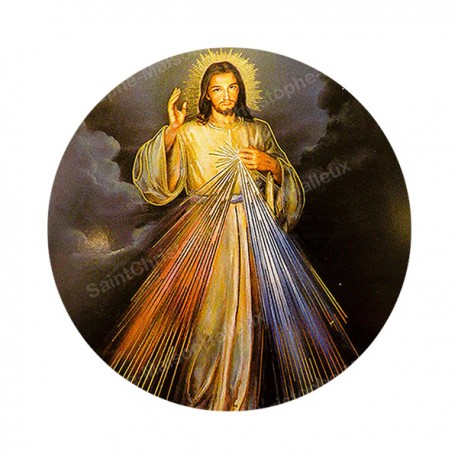 Autocollants ronds - 45mm - "Christ Miséricordieux" - planche 24 pièces