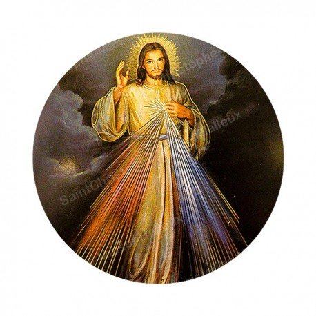 Autocollants ronds - 45mm - "Christ Miséricordieux" - planche 24 pièces