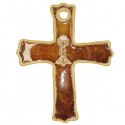 Cross in enamelled Terracotta Chalice - Brown
