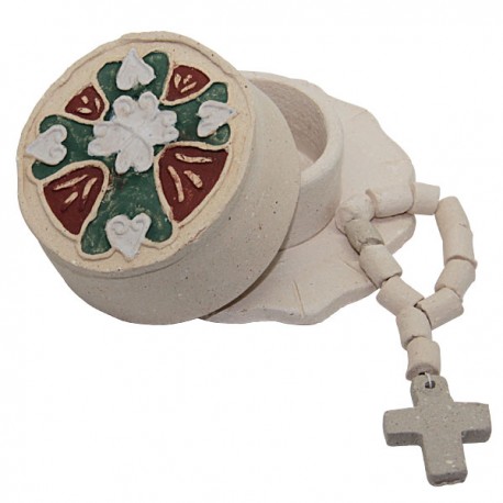 Dizaine Avec sa boite Croix Terre cuite 