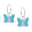 Blue Butterfly Earrings - 925 Silver