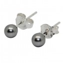 Grau Perlen Ohrringe - silber 925