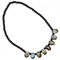 Collier Cordon Cœur oeil de Sainte Lucie 