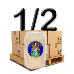 3 day candles - White - "Our Lady Buglose - orange" - Half Pallet