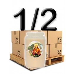 3 day candles - White - "Saint Bernadette" - Half Pallet