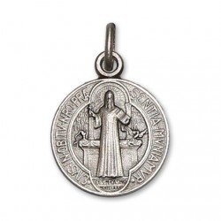 Médaille de Saint Benoit 18 mm - Argent 925