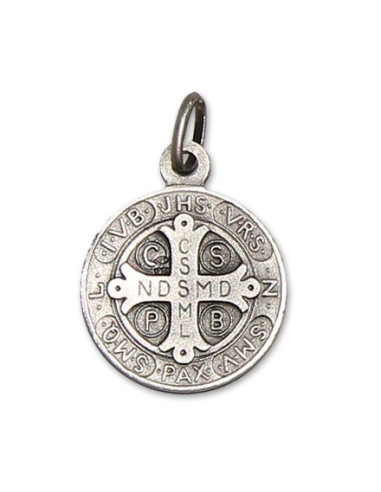 Médaille de Saint Benoit 18 mm - Argent 925