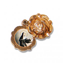 Médaille de Sainte Rita forme fleur 