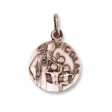 Pendentif Saint Nicolas Orthodoxe En Argent 925 Plaqué Or - Fait Main, Dimensions 3.3x2.3cm