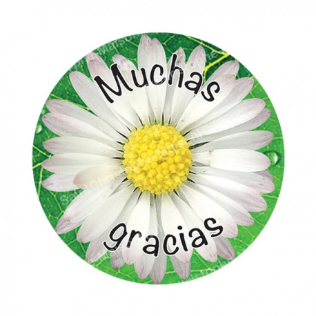 Autocollants ronds - 45mm - "Muchas gracias 2" - planche 24 pièces