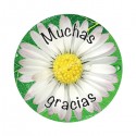 Autocollants ronds - 45mm - "Muchas gracias 2" - planche 24 pièces