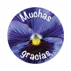 Autocollants ronds - 45mm - "Muchas gracias 3" - planche 24 pièces