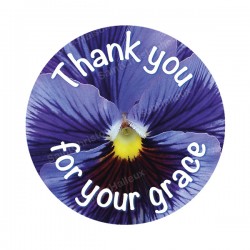 Autocollants ronds - 45mm - "Thank you for your grace 3" - planche 24 pièces