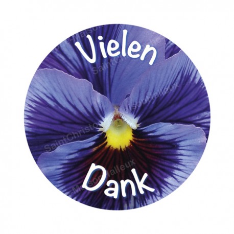 Autocollants ronds - 45mm - "Vielen Dank 3" - planche 24 pièces