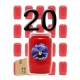 Bougies 3 jours - Rouges - "Muchas Gracias 3 - ES" - 20 pièces