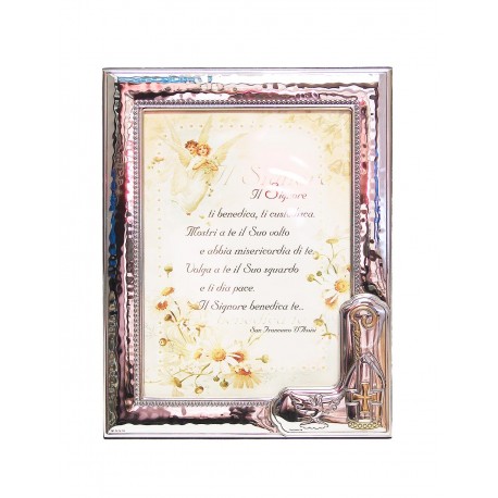 Cadre Photo Baptême en Argent  9 x 13 cm