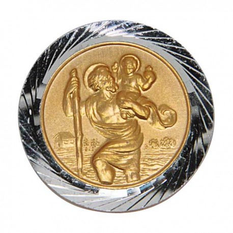 Saint Christophe doré - plaque magnétique