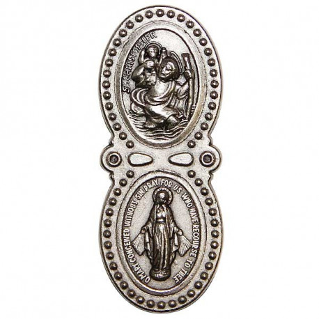 Saint Christophe - Vierge Miraculeuse - magnétique frigo 