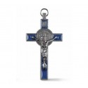 Croix de Saint Benoit - émaillée bleue