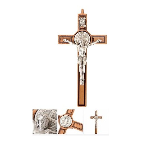Croix de Saint Benoit - émaillée blanc 