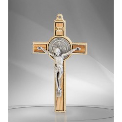 Croix de Saint Benoit - métal doré et bois 