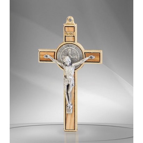 Croix de Saint Benoit - émaillée blanc 