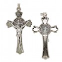 Croix de Saint Benoit argentée - fluorescente  