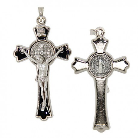 Croix de Saint Benoit - émaillée blanc 