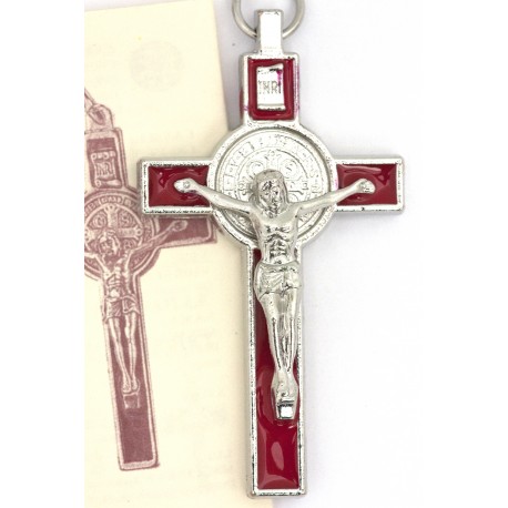 Croix de Saint Benoit - émaillée rouge