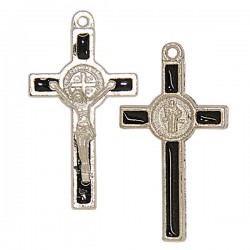 Croix de Saint Benoit métal argenté pour chapelet - 50 Pc