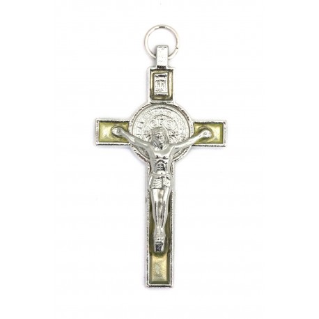 Croix de Saint Benoit - émaillée blanc 