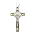 Croix de Saint Benoit - émaillée jaune tranparent