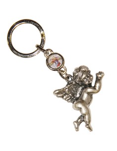 Protective Angel and Saint Christopher Keychain