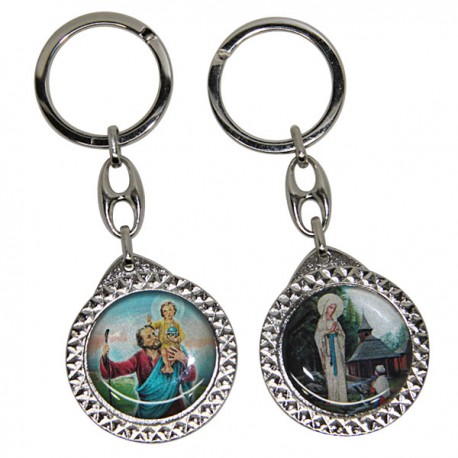 Porte-clés Petit Jésus de Prague - rectangulaire 