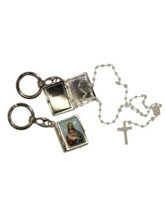 Keychain Sacred Heart of Jesus small Box with Rosary