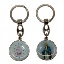 Keyring of the Miraculous Virgin - Round blue.