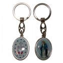 Porte-clés de la Vierge Miraculeuse - Rond bleue