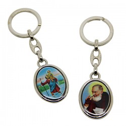 Portachiavi San Cristoforo e Padre Pio