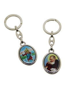 Keychains Saint Christophe and Padre Pio
