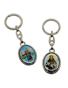 Keychains Saint Christopher and Saint Francis of Assisi