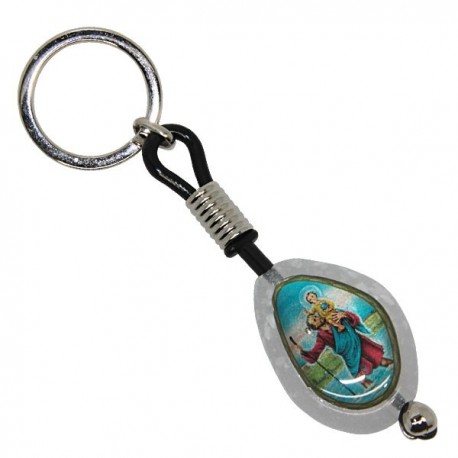 Porte-clés Petit Jésus de Prague - rectangulaire 