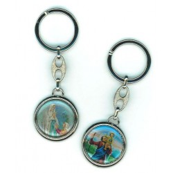 Keyring Saint Christopher and the Apparition of Lourdes - Round