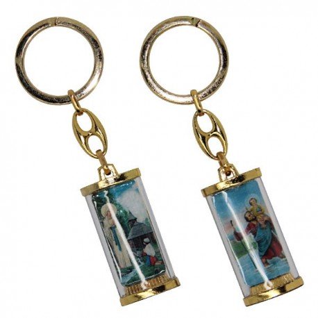 Porte-clés Petit Jésus de Prague - rectangulaire 