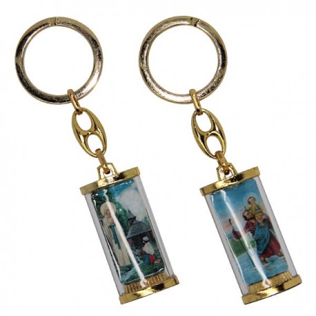 Porte-clés Petit Jésus de Prague - rectangulaire 