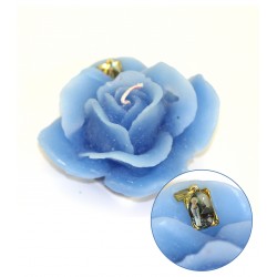 Rose candle - Blue - Medal of Banneux ND