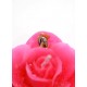 Bougie forme de Rose - Rouge - Médaille de Sainte Rita 